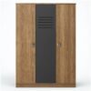 Clara Elegant Wooden wardrobe with a black door.
