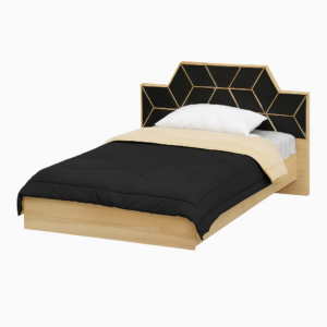 سرير ايدچ Edge Sleek Bed with geometric headboard.