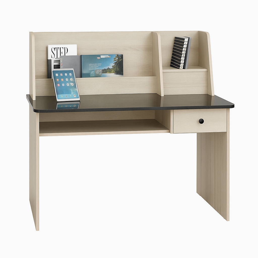 مكتب اطفال تيمبر Tember Wooden desk with a black top.