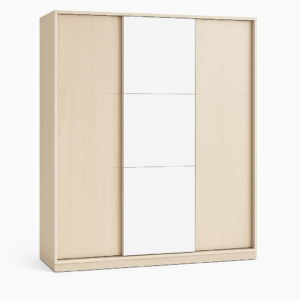 دولاب تيمبر خشبي مودرن Tember Wood Beige wardrobe with sliding doors.