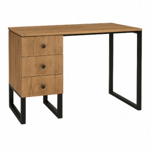 مكتب اطفال ليجو Wooden Lego Fun Kids Desk with three drawers and black metal legs.