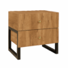 Lego Kids Room Wooden nightstand with two drawers and brass knobs