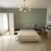 غرفة نوم اطفال تيمبر Tember Modern bedroom with a bed, desk, and wardrobe.