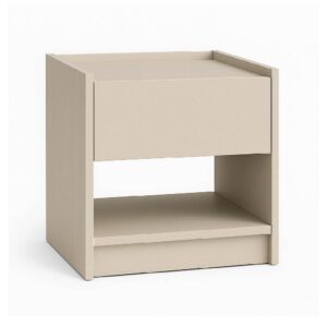 كومود تيمبر خشبي مودرن Beige Tember Wood Nightstand with a drawer