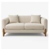 كنب 3 مقاعد هيفين فخم ومودرن Heaven Beige sofa with wooden legs.