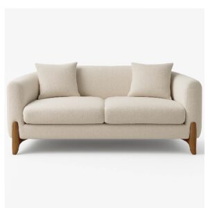 كنب 3 مقاعد هيفين فخم ومودرن Heaven Beige sofa with wooden legs.