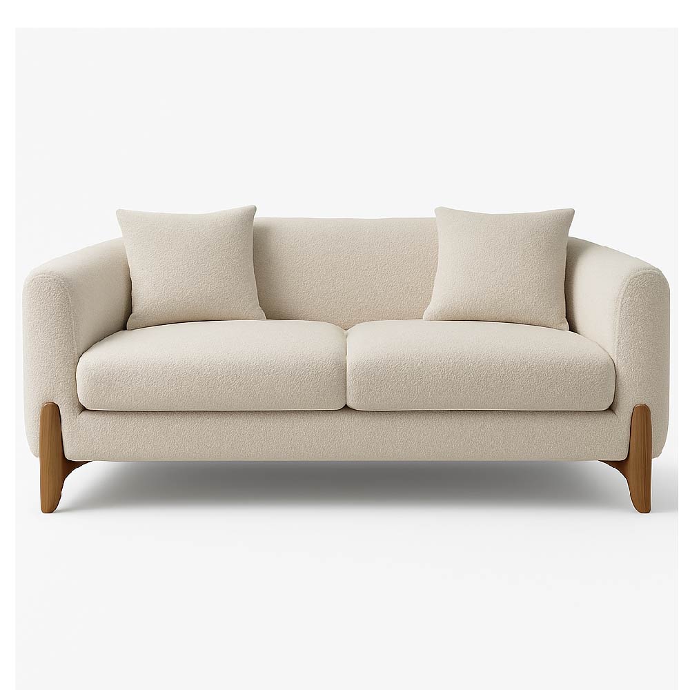 كنب 3 مقاعد هيفين فخم ومودرن Heaven Beige sofa with wooden legs.
