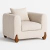 Beige Heaven armchair with wooden legs