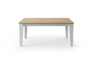 طاولة طعام خشب وايتي Whity White Table with wooden top and white base