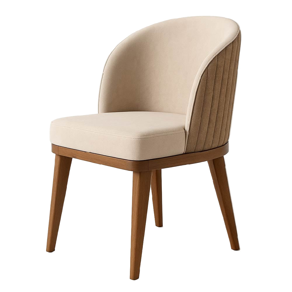 Beige Forest Classic Dining Chair with wooden frame.